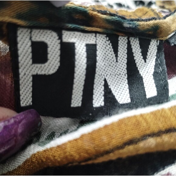 PTNY Midi Dress Size M Gauzy 3/4 Sleeve Brown Green Lightweight Eart tones fairy - Picture 5 of 12